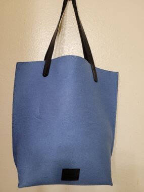 Graf Lantz Blue Tote Bag with Black Handles